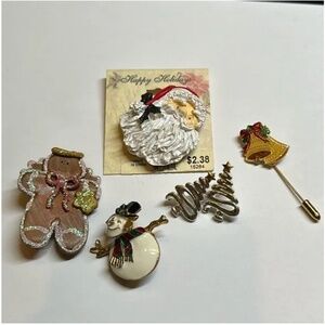 Christmas brooches and earrings